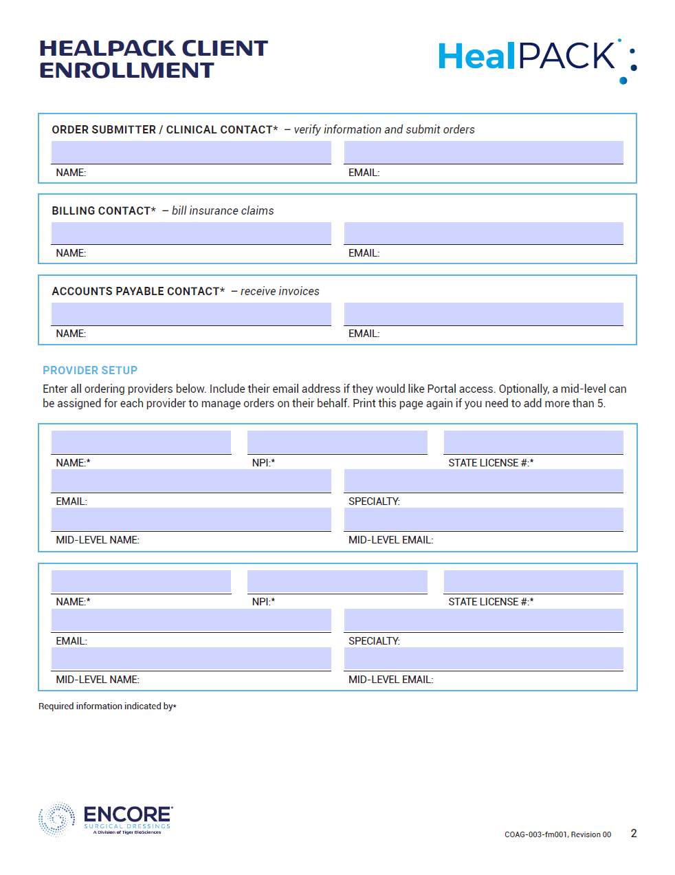 HealPACK Enrollment Form