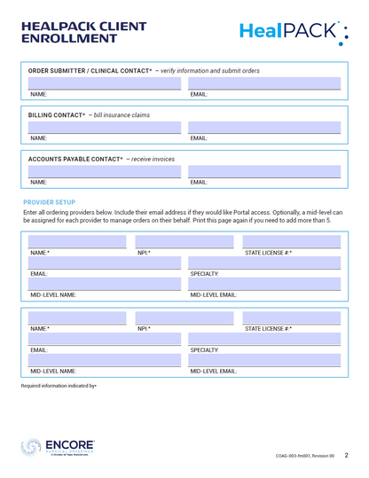 HealPACK Enrollment Form