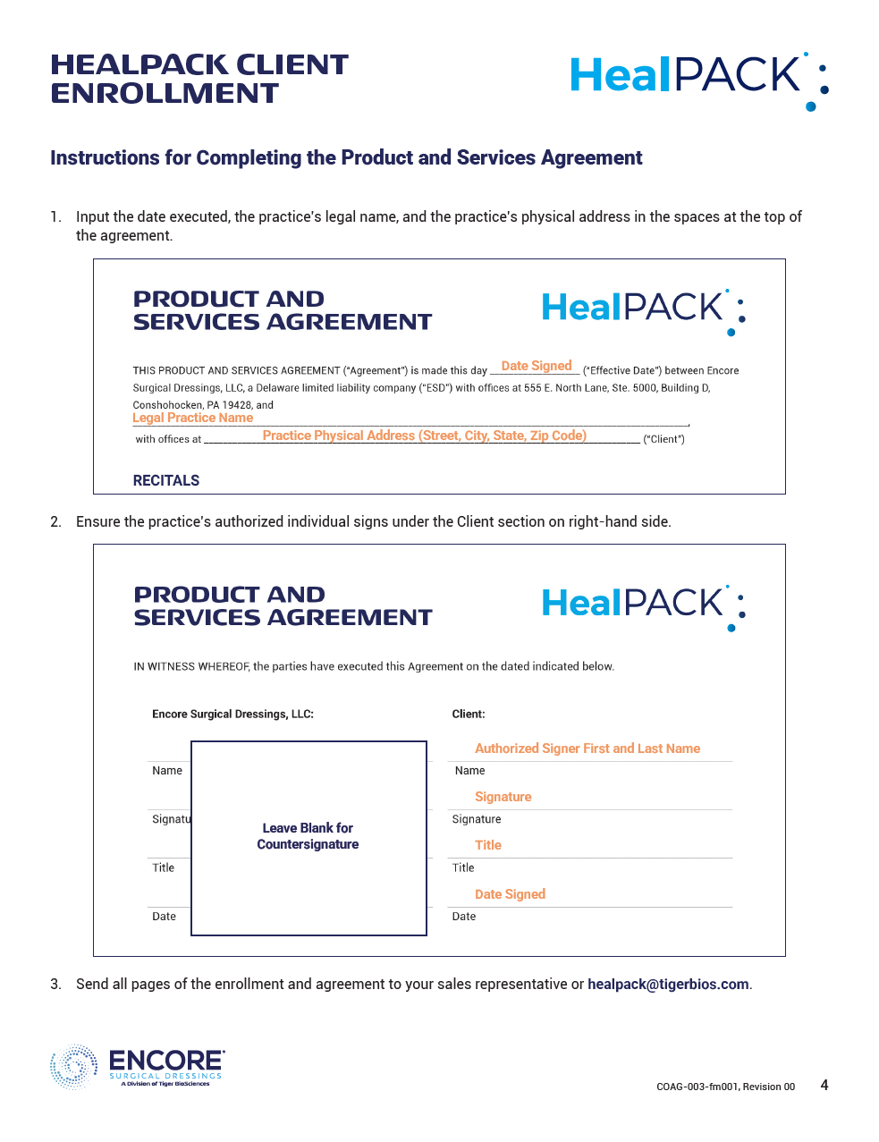 HealPACK Enrollment Form