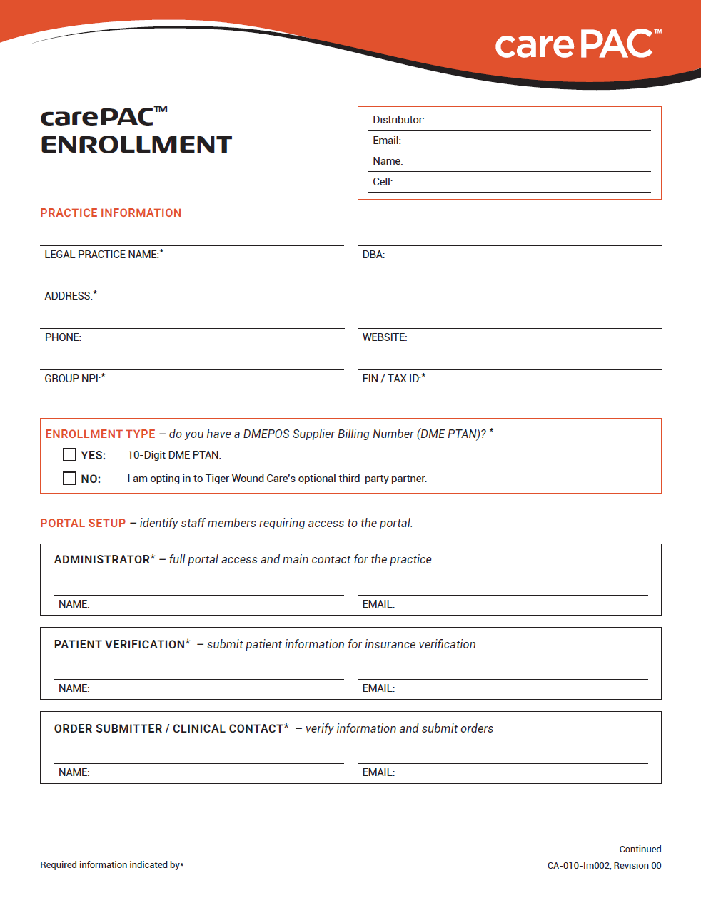 carePAC Enrollment Form