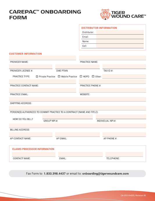 carePAC Onboarding Form