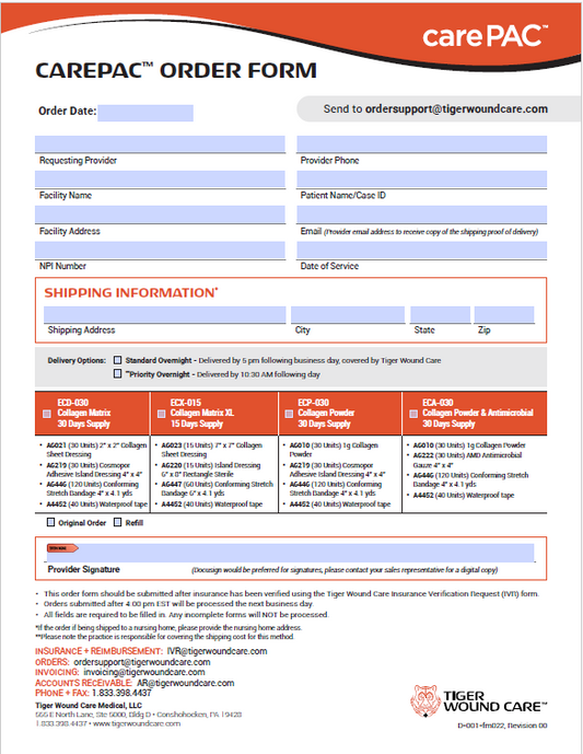 carePAC Order Form